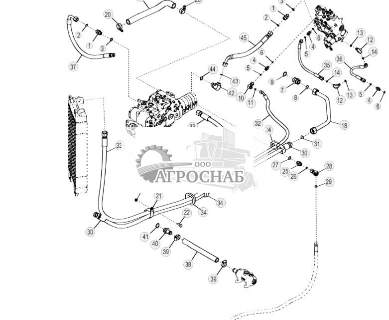 Трубопроводы главной гидросистемы (ручное управление, без байпасной линии) - ST1589 166.jpg